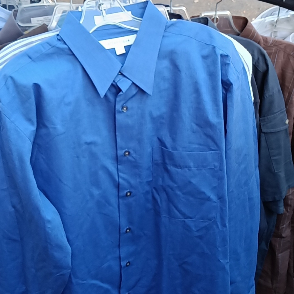 Atlantique Classics Men’s Cotton Dress Shirt Blue  Sheen 16½-34